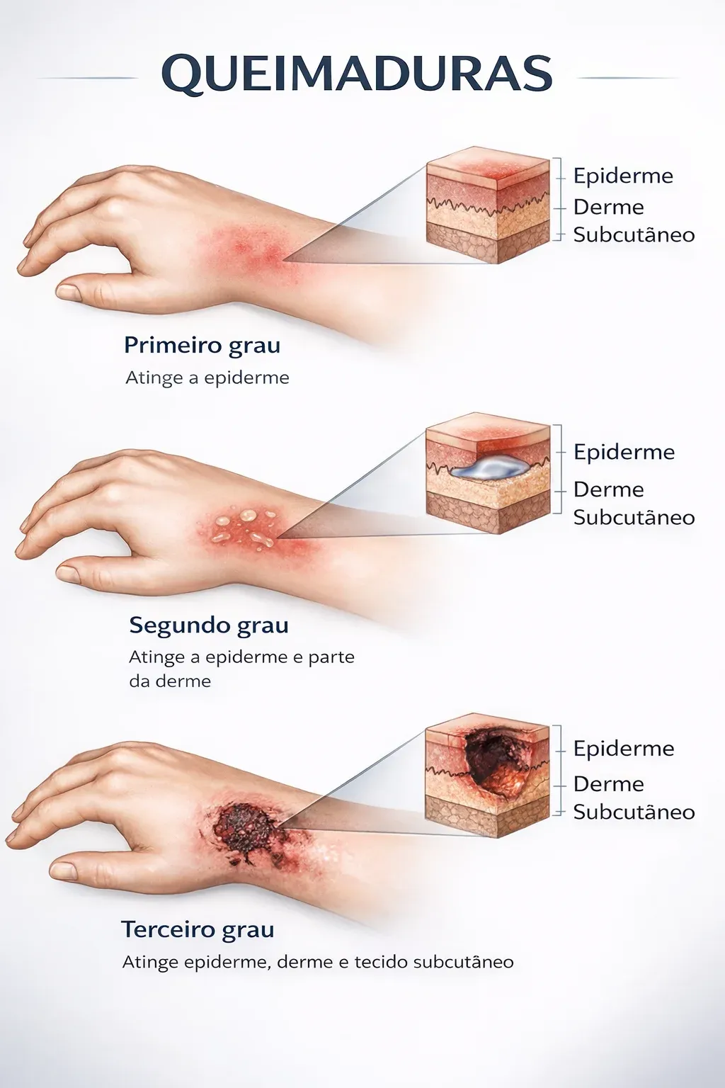 As queimaduras exigem cuidados altamente especializados para evitar comprometimento da pele.